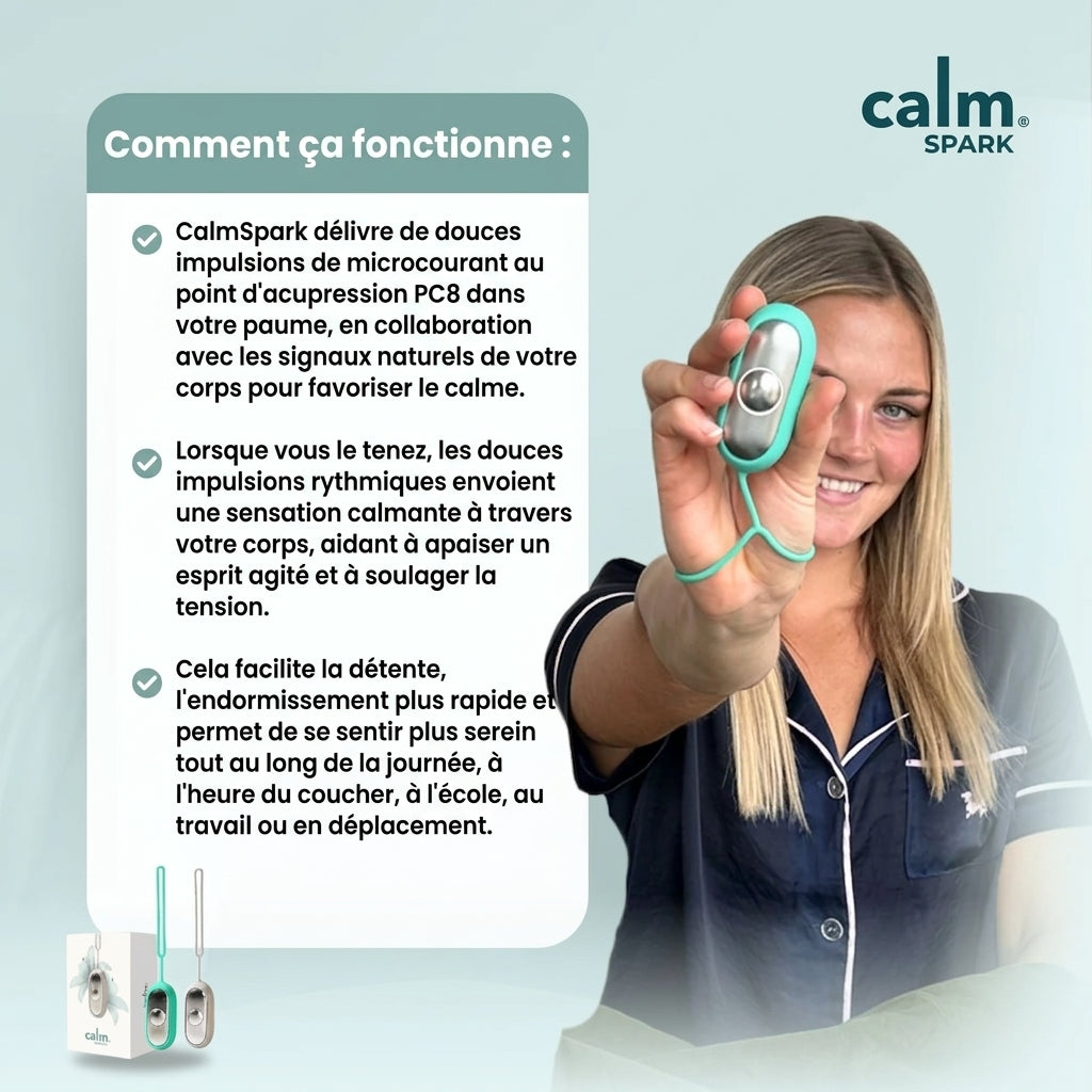 CalmSpark® — Le dispositif portatif d'apaisement par micro-courant