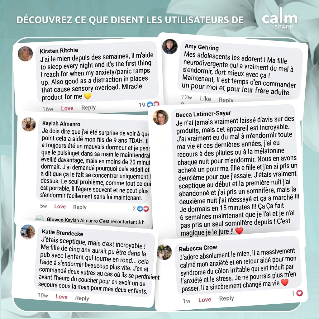 CalmSpark® — Le dispositif portatif d'apaisement par micro-courant
